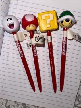 Super Mario Pens, 4, Collectible Licensed Nintendo pens, NWT